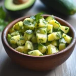 Avocado Cucumber Salsa with Pineapple: The Best Fresh & Healthy Summer Salsa 2 At the very top of the recipe card.
