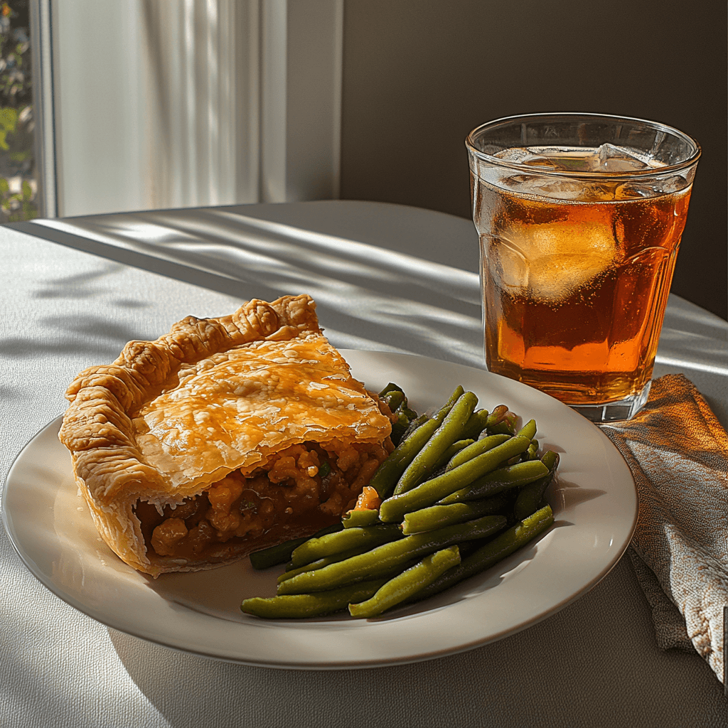 Balanced KFC meal with pot pie and low-carb sides