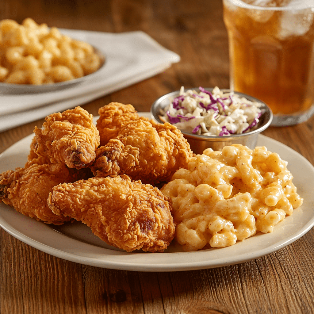 cracker barrel southern fried chicken with classic Southern sides