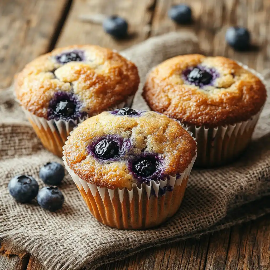 Gluten free blueberry muffins almond flour recipe fresh from the oven