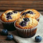 gluten free blueberry muffins almond flour 2 Gluten free blueberry muffins almond flour on a rustic wooden table