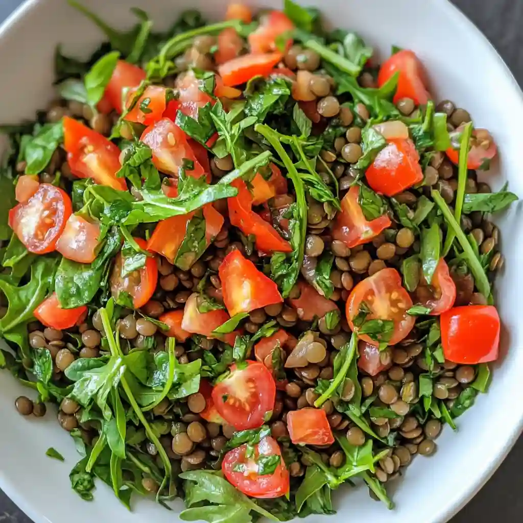 healthy-american-lentil-salad-featured Healthy American lentil salad with greens and vegetables