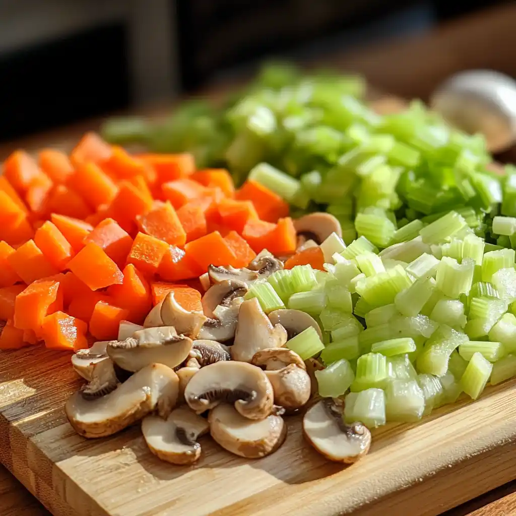 Vegetables for healthy chicken pot pie filling