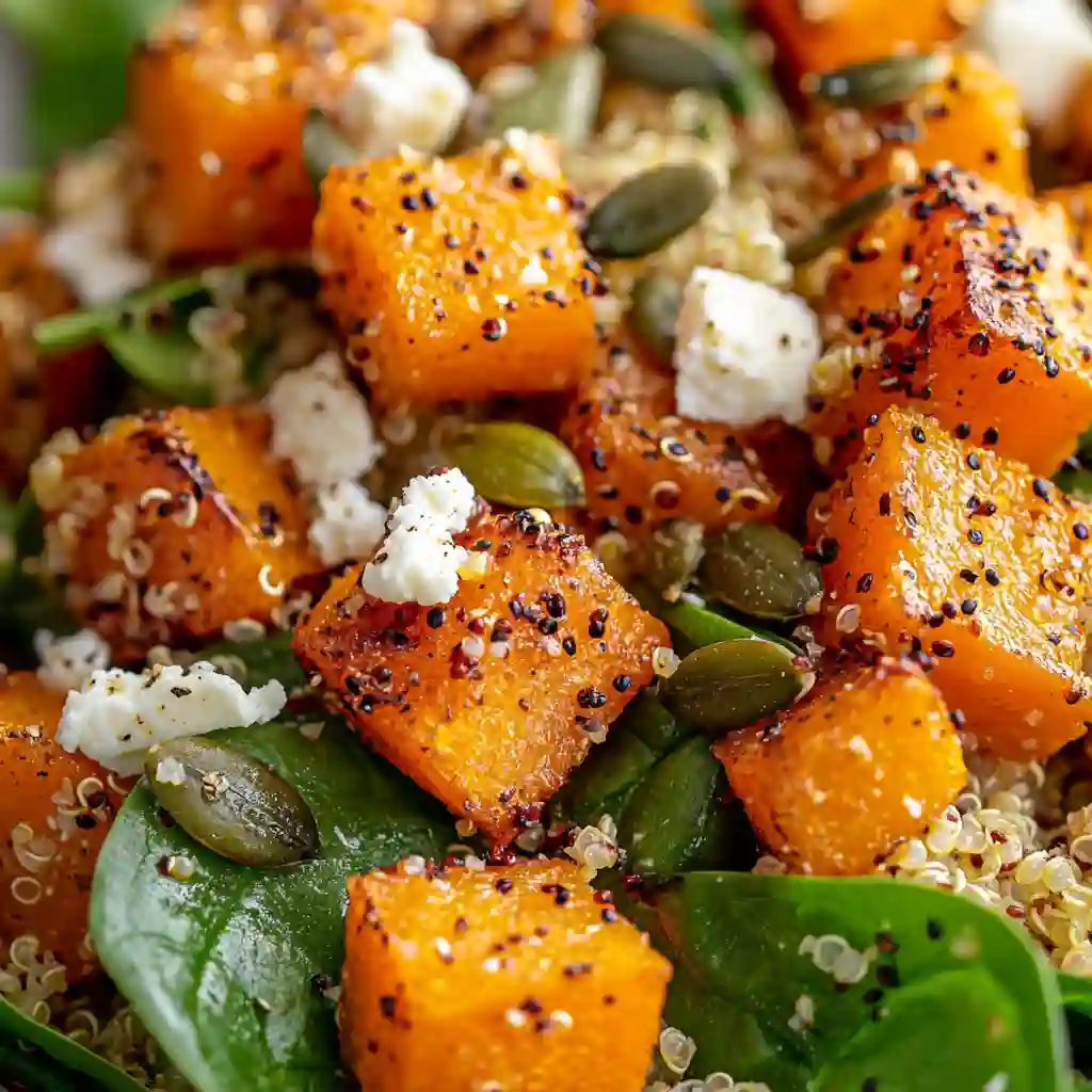 healthy-roasted-butternut-squash-salad-featured healthy roasted butternut squash salad served fresh