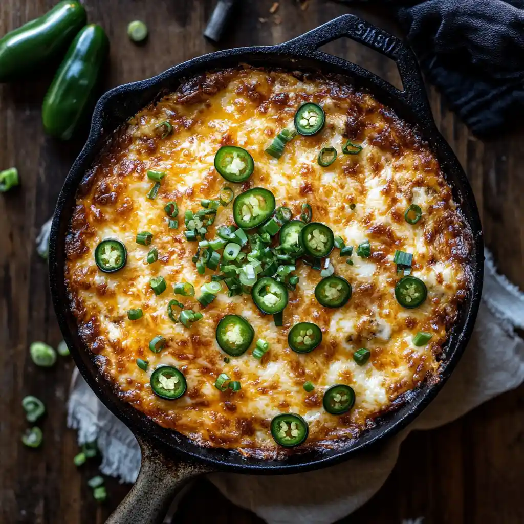 hot taco layer dip in cast iron skillet