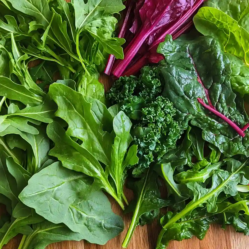leafy-greens-lentil-salad leafy greens for lentil and greens salad