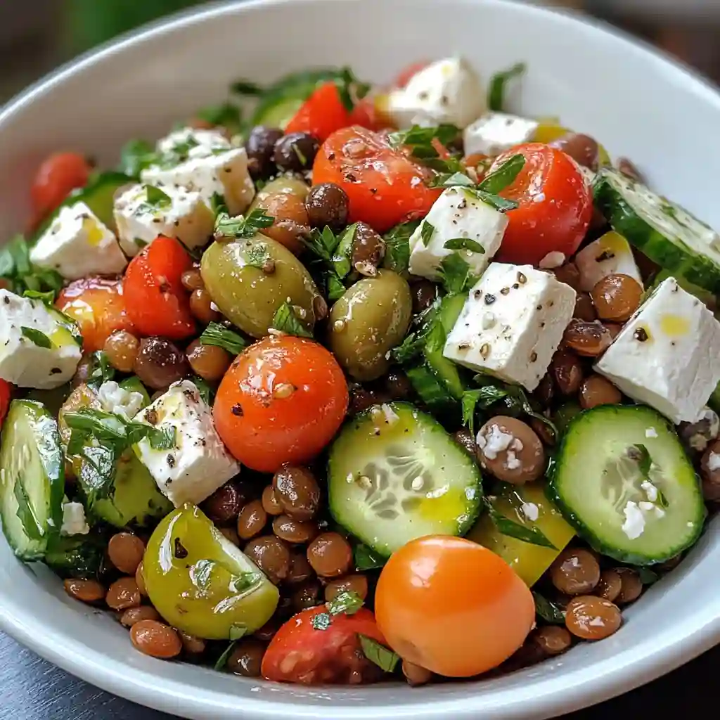 mediterranean-variation-healthy-american-lentil-salad Mediterranean healthy American lentil salad variation