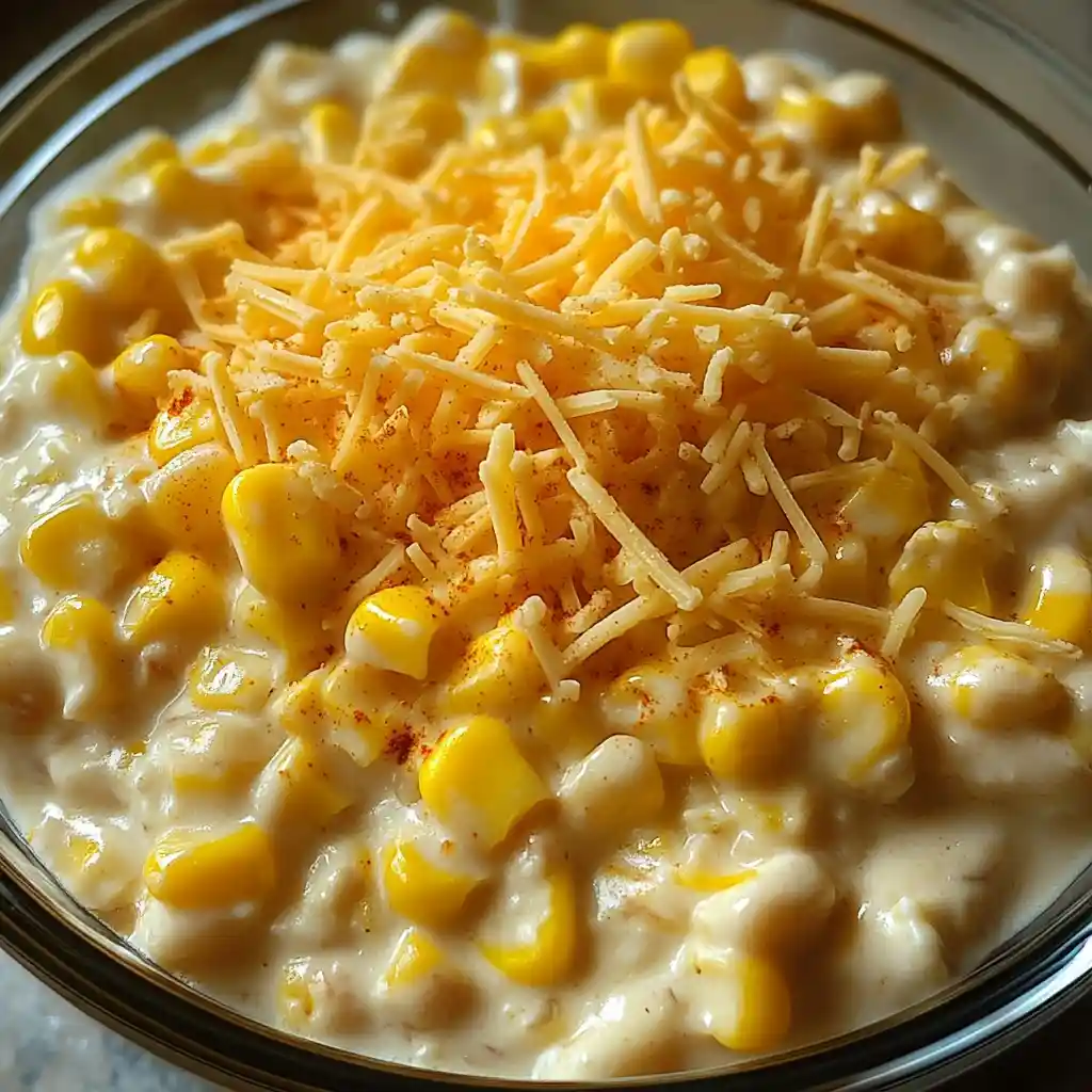 unbaked-mexican-street-corn-dip Unbaked Mexican Street Corn Dip mixture in a white bowl