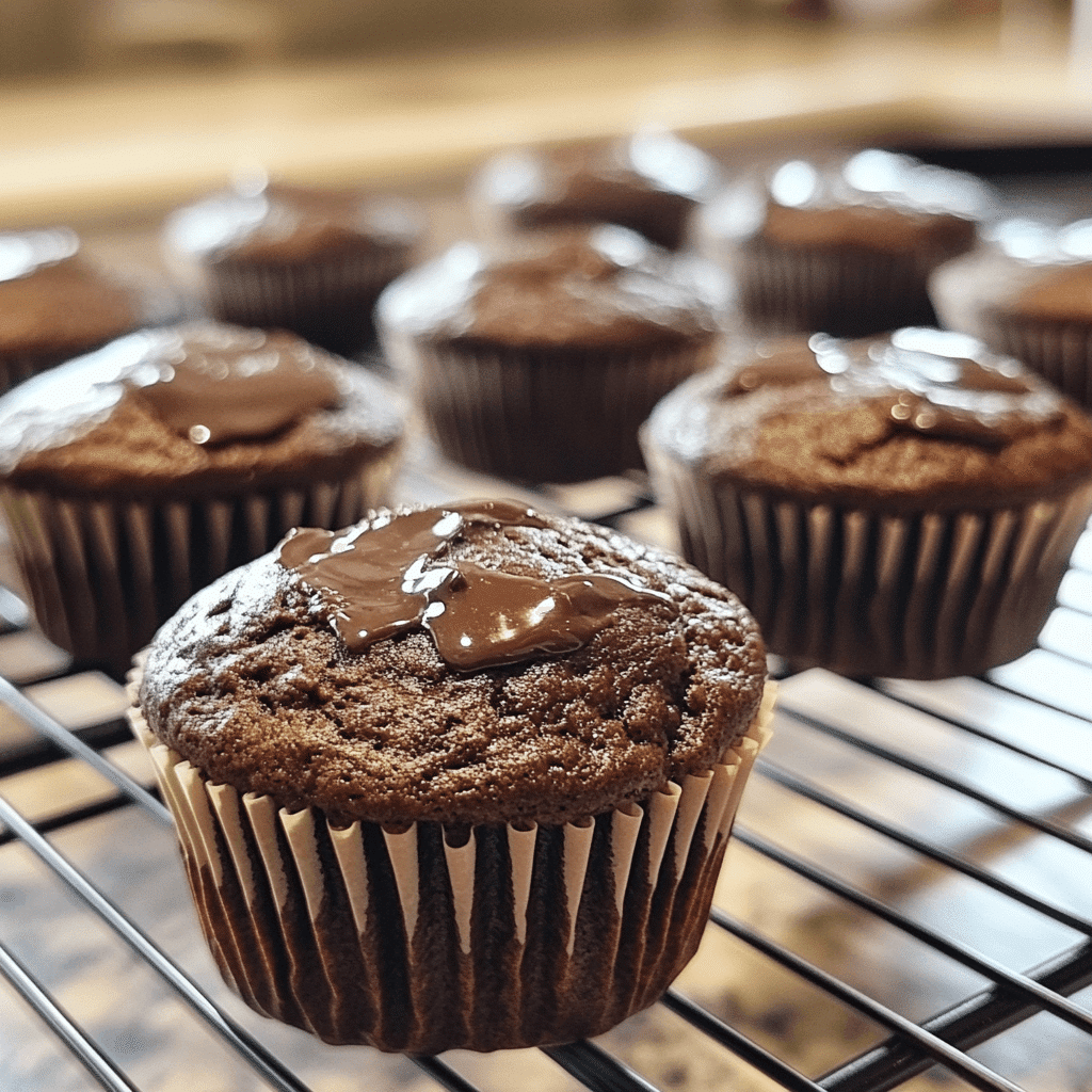 Vegan healthy chocolate muffins cooling