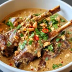 slow cooker Massaman lamb shanks in coconut curry sauce